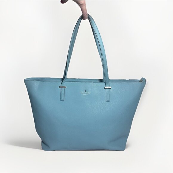 kate spade new york Handbags - Kate Spade New York Tote Celeste Blue Large Cedar Street Leather Zip Closure